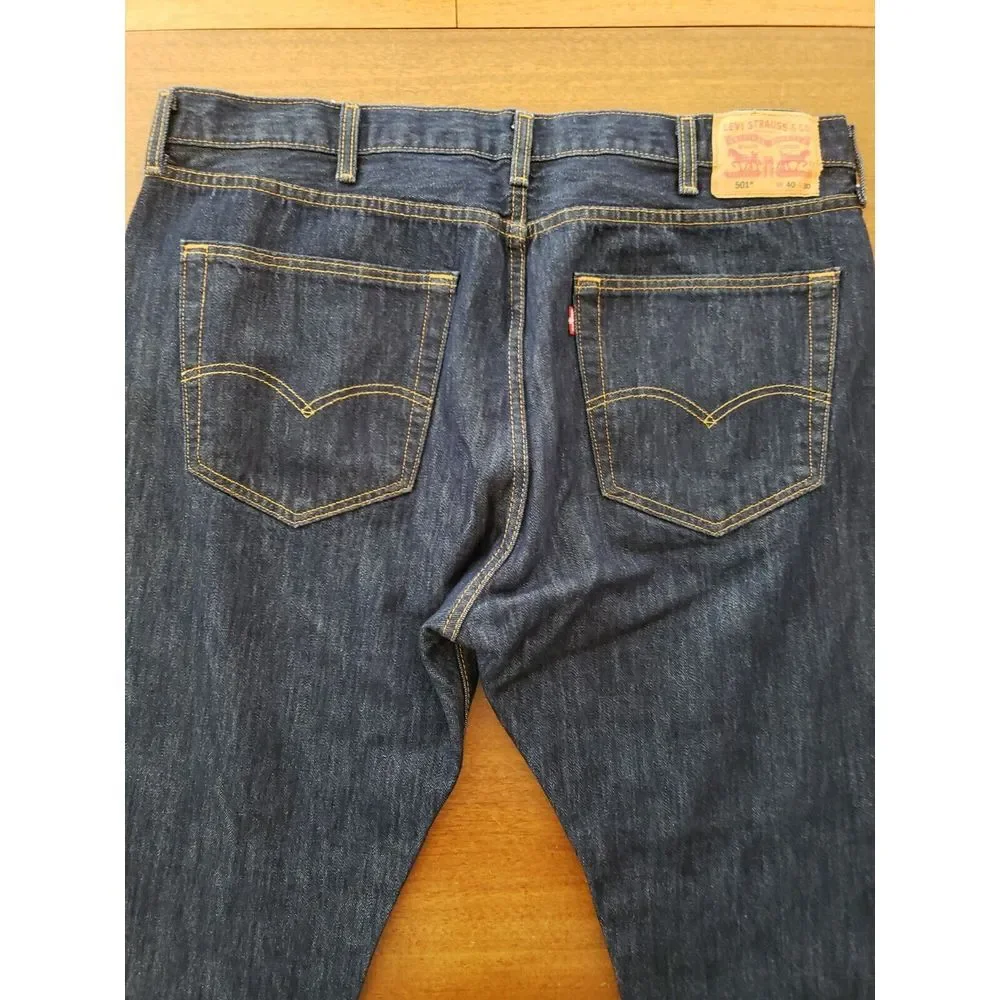 Men's 501‎ Levis Button Fly Original 40x30 Dark Wash